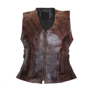 Womens Leather Motorcycle Vest