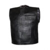 Men's Black Leather Biker Vest