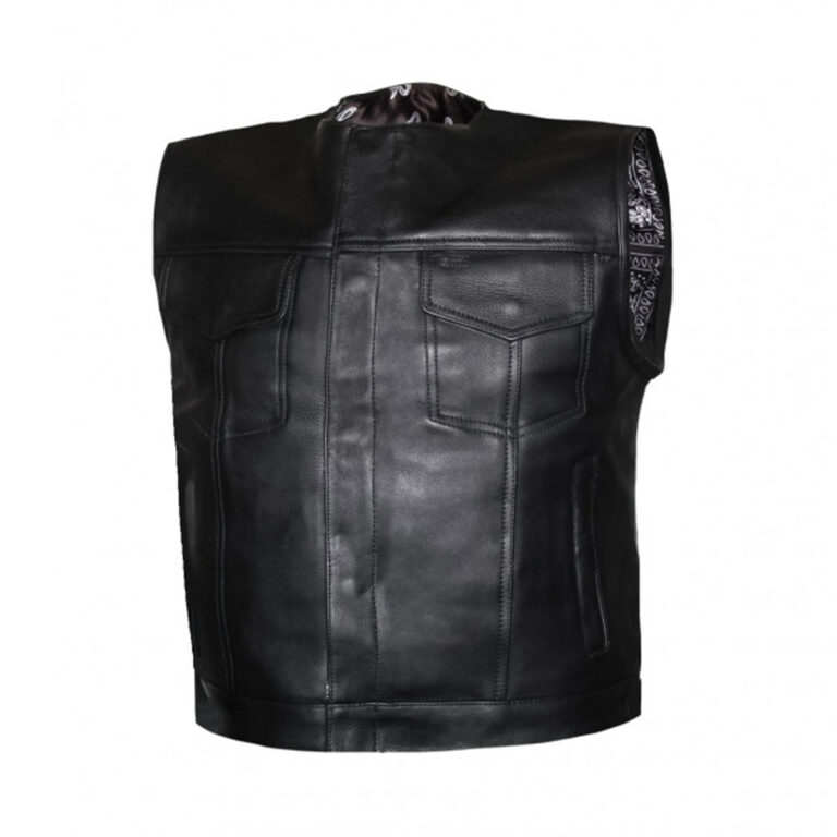 Black Leather & Denim Vest main image 0