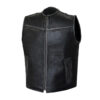 Men's Black Leather Vest, Biker Vest