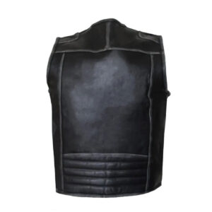 Men's Black Leather Vest