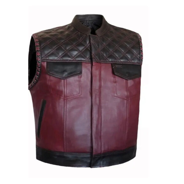 Mens Leather Motorcycle Vest