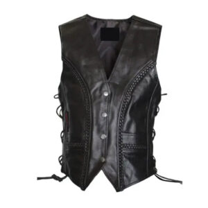 Mens Leather Bike Vest