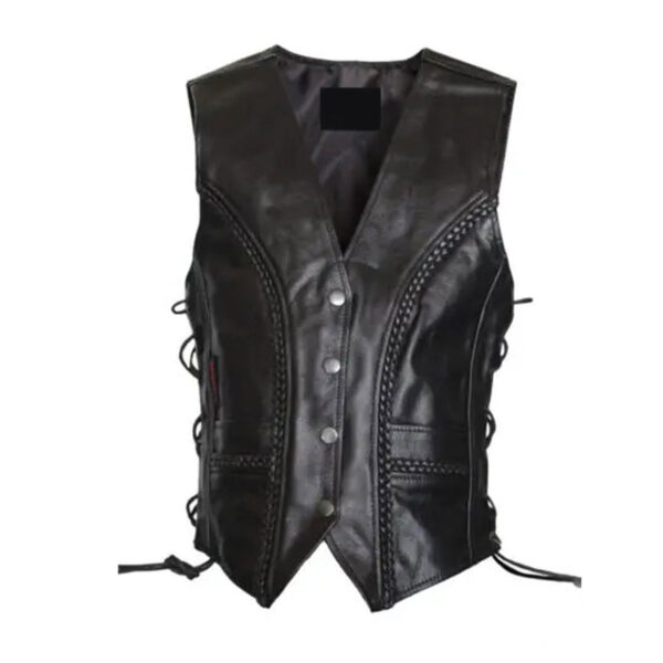 Mens Leather Bike Vest