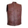 Brown Leather Vest Mens