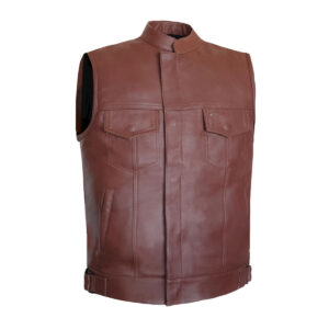 Brown Leather Vest Mens