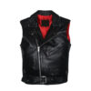 Mens Black Leather Vest
