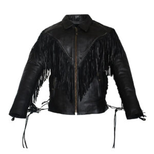 Fringe Leather Jacket Womens