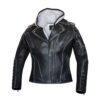 Hooded Leather Jacket Womens