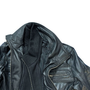 Men's Racer Leather Jacket In Black