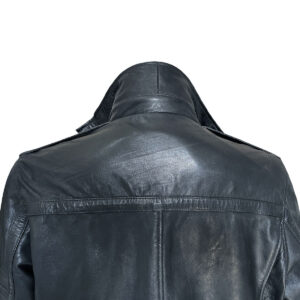 Men's Racer Leather Jacket In Black