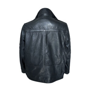 Men's Racer Leather Jacket In Black