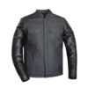 Mens Denim Leather Jacket