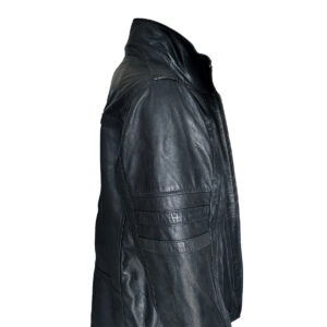 Men's Racer Leather Jacket In Black