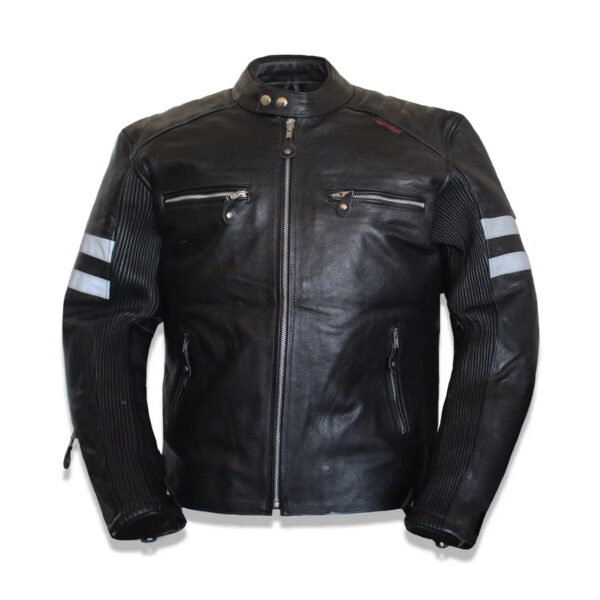 Men's Black Leather Motorcycle Jacket