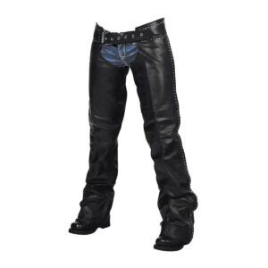 Mens Leather Motorcycle Chaps