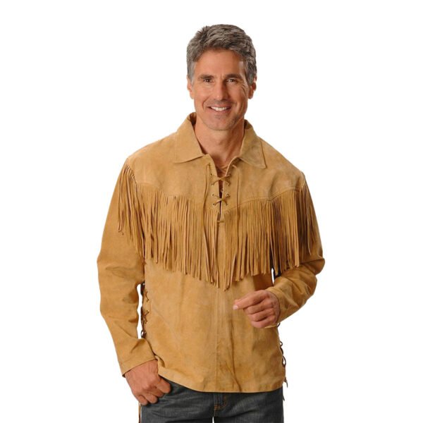 Suede Zip-Front Fringe Jacket