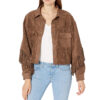 Brown Leather Fringe Jacket Women