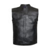 Mens Leather Motorcycle Vest
