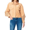 Suede Fringe Jacket Womens