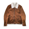 Men's Suede Leather Jacket With Fur Collar