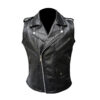 Women's Black Leather Vests