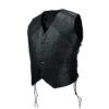 Mens Black Leather Vest