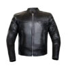 Mens Leather Motorcycle Jacket Black