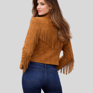 Alternative view of Brown Suede Leather Fringe Jacket