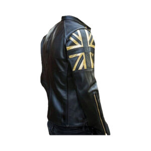 Men's Motorcycle Leather Jacket In Black