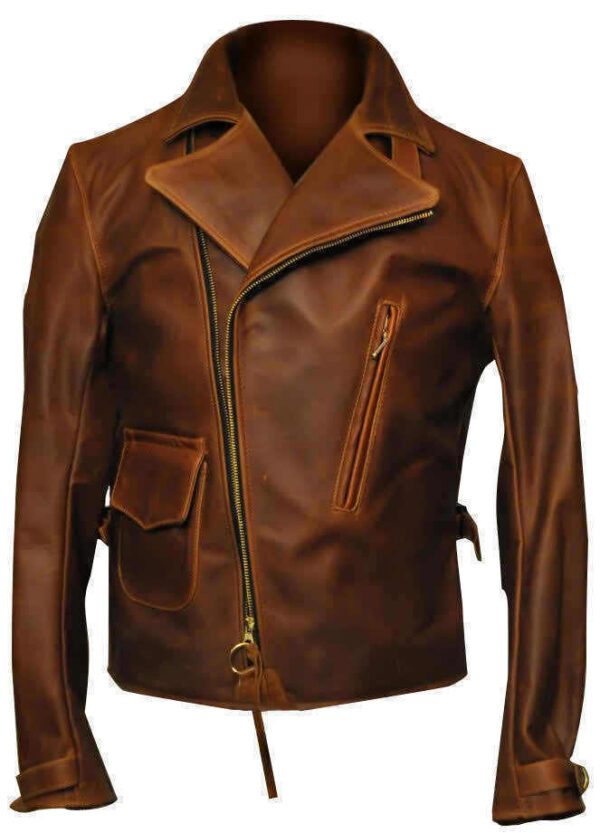 Men's Leather Distressed Brown Captain America First Avengers Marvel Biker Jacket, Cowhide, Avenger Jacket, Motorcycle Jacket, Gift For Him