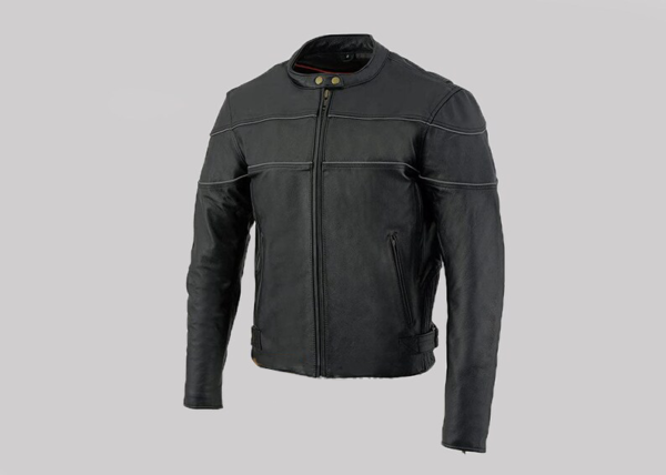 Skull embroidery Black Handmade Motorbike jacket