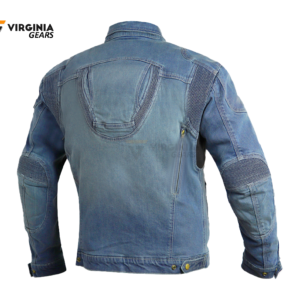 Men's Denim Biker Shirt In Blue