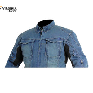 Men's Denim Biker Shirt In Blue