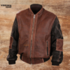 Men's Leather Bomber Aviator Jacket