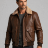 Shop Aviator Leather Flight Bomber Jacket