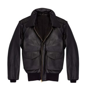 Mens Brown Leather Aviator Bomber Jacket