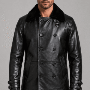 Buy Double Breast Leather Coat