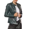 Retro Genuine Leather Jacket Women's