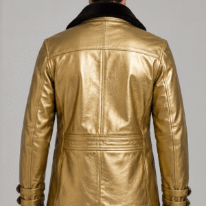 Shop Double Breast Leather Coat