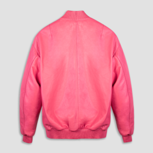 Shop Men's Bomber Leather Jacket in Pink