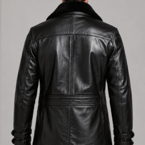 Super Double Breast Leather Coat