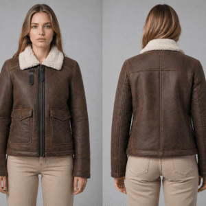 Best A2 Brown Bomber Leather Fur Jacket