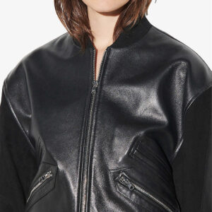 Best Elation Black Leather Bomber