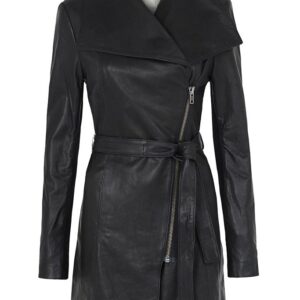 Best Quest Black Leather Trench Coat
