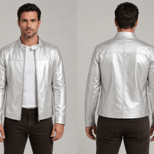 Best Silver Leather Biker Jacket