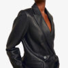 Best Women's Classic Black Oversized Leather Blazer