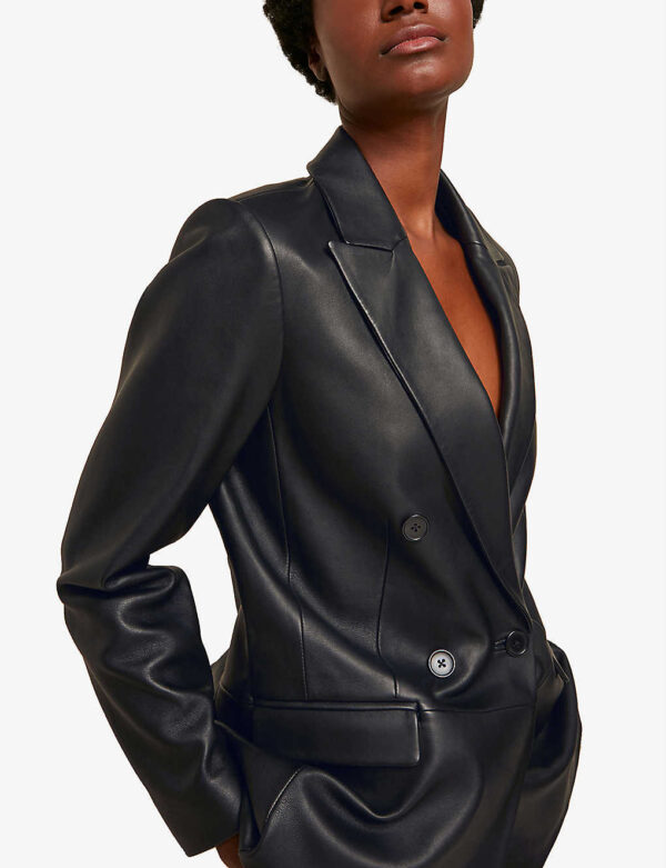 Best Women's Classic Black Oversized Leather Blazer