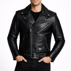 Arnaud Black Leather Biker Jacket