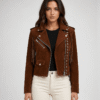 Buy Chocolate Brown Suede Biker Jacket